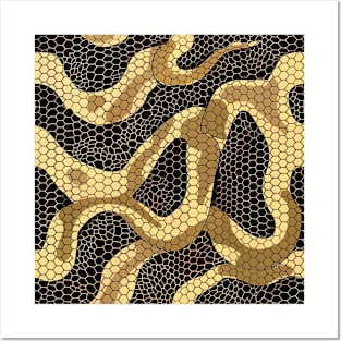 Black & Yellow Snake Print Posters and Art